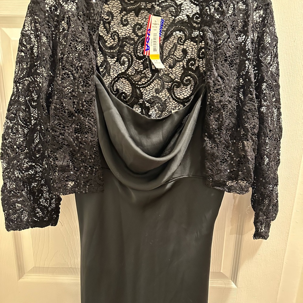 Vintage Onyx Formal Sequin Cardigan Top & Dress 2 Piece